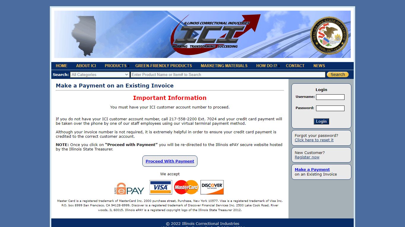 Make a Payment - Illinois Correctional Industries