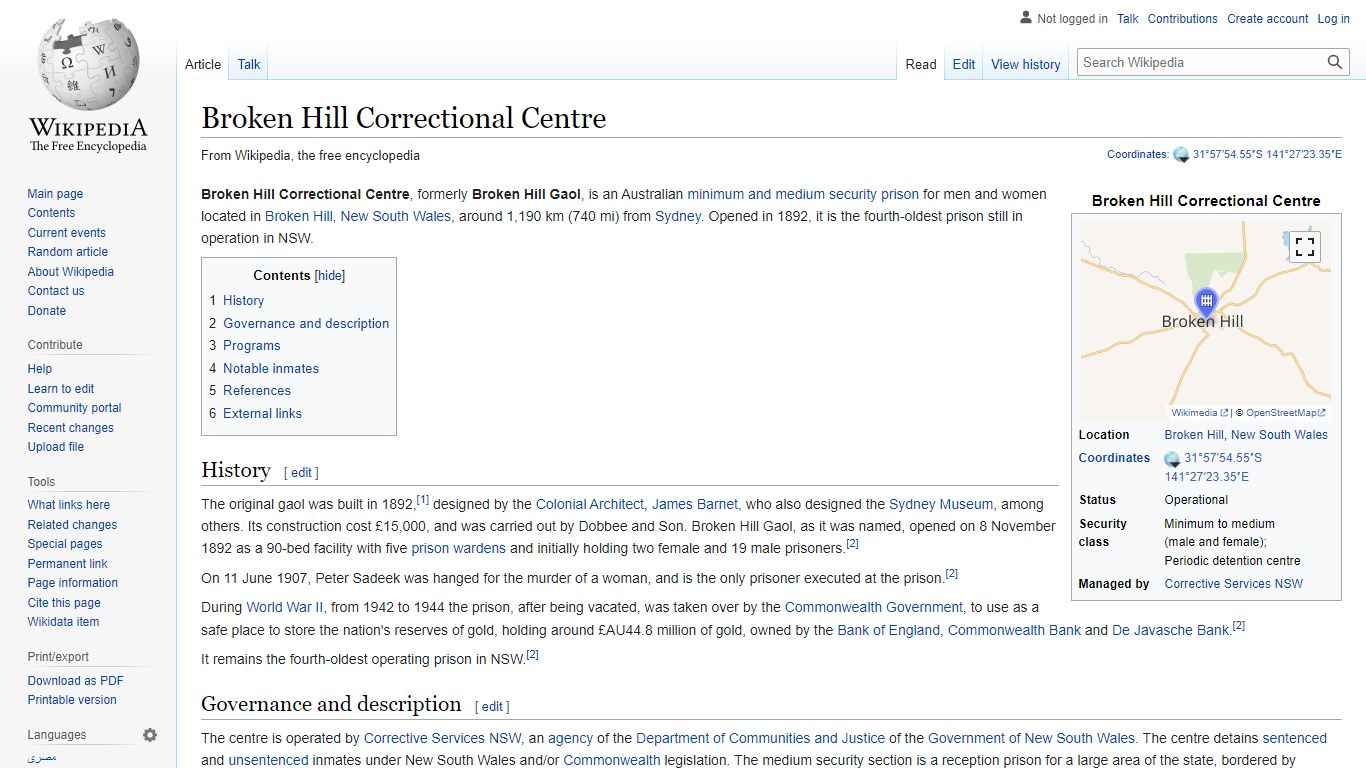 Broken Hill Correctional Centre - Wikipedia